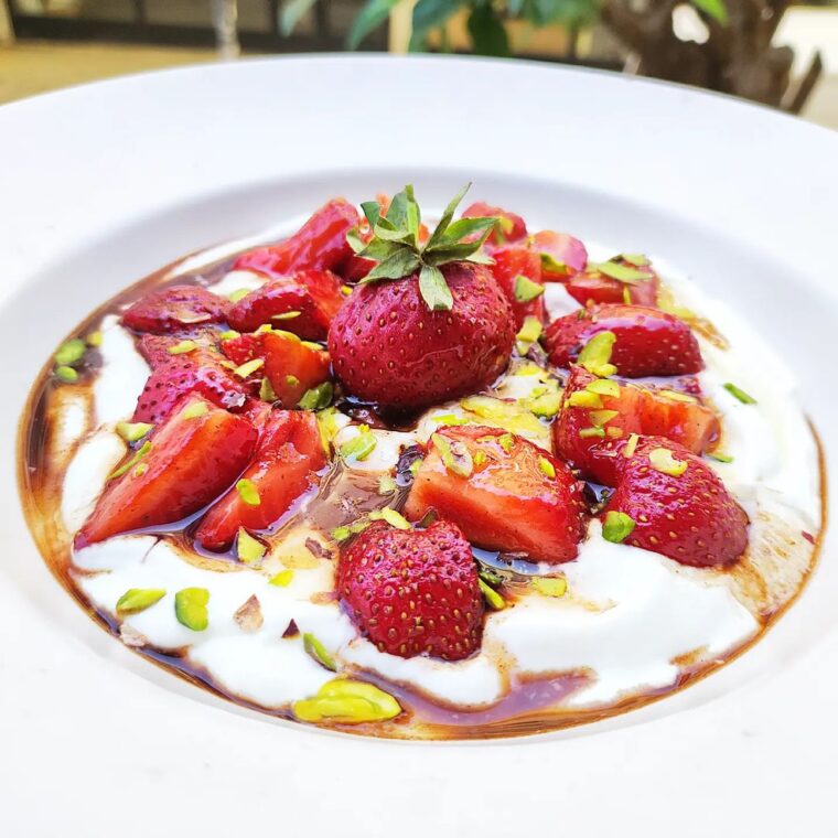 Balsamic Strawberries With Whipped Labne