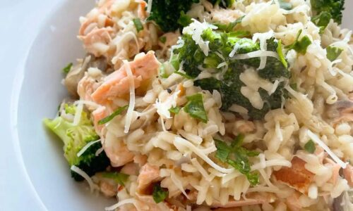 Creamy Salmon Veggie Risotto