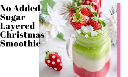 No Sugar Added Layered Christmas Smoothie - Snacks, Appetizers & Desserts dari Spinach
