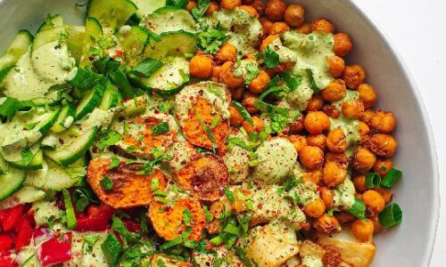 Roasted Chickpea Sweet Potato Bowl