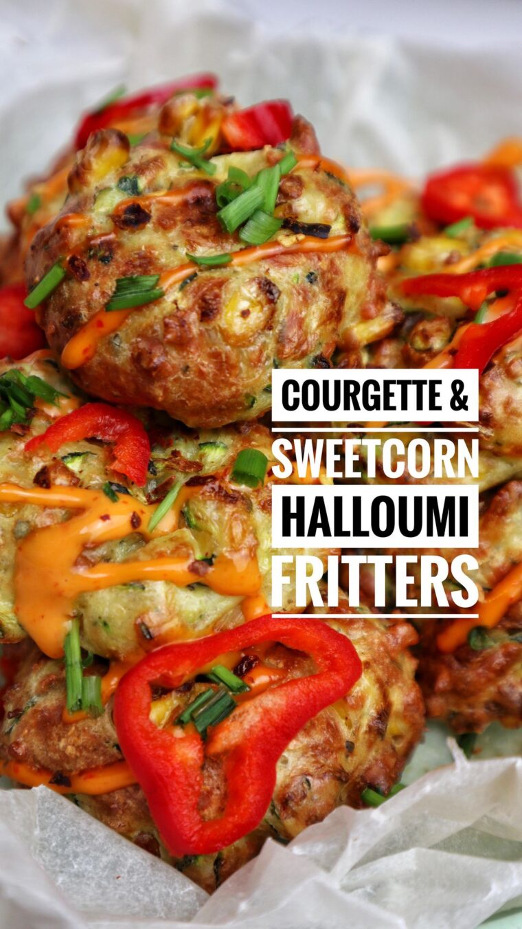 Airfried Courgette Sweetcorn Halloumi Fritters