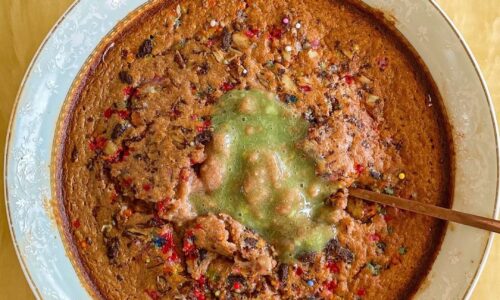 Chocolate Pistachio Baked Oats