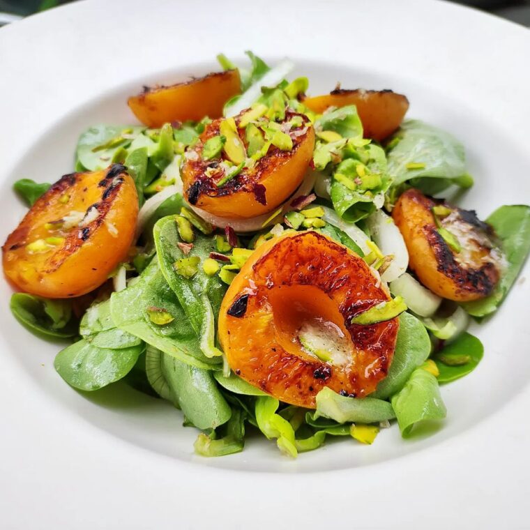 Grilled Apricots & Purslane Salad