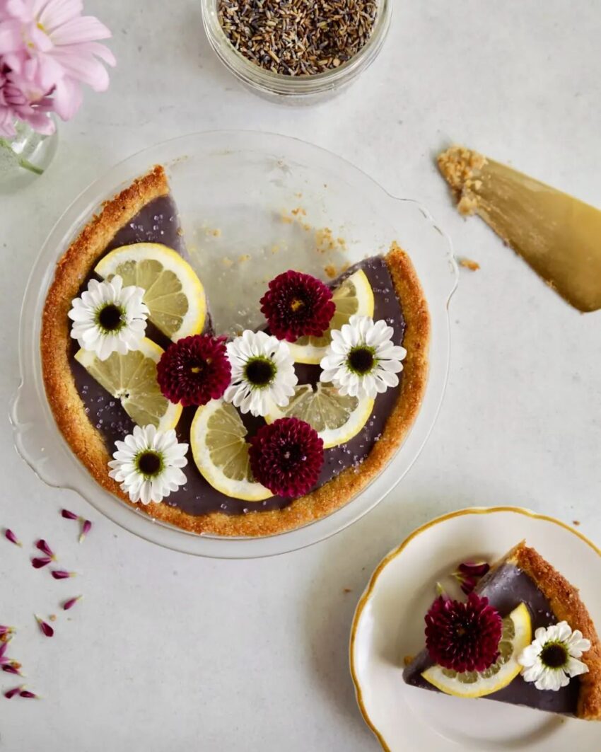 Keto Nobake Lavender Lemonade Tart from sarahsteffens_personalchef