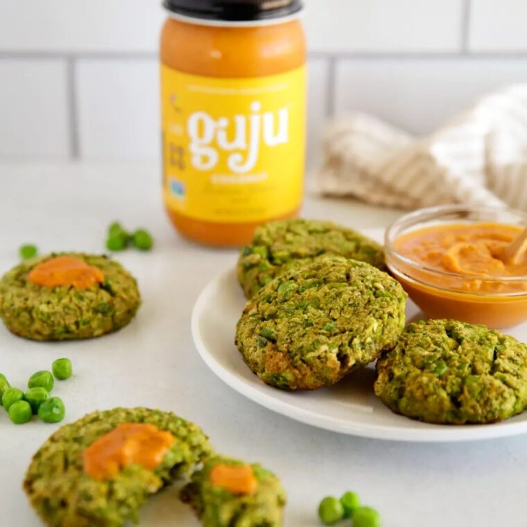Pea Fritters With Coconut Curry Sauce