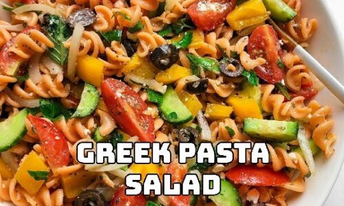 Red Lentil- Greek Pasta Salad