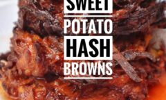 Sweet Potato Hashbrowns & Honey Sirarcha Sauce