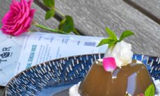 Tea Jelly With Whipped Cream And Fresh Raspberries