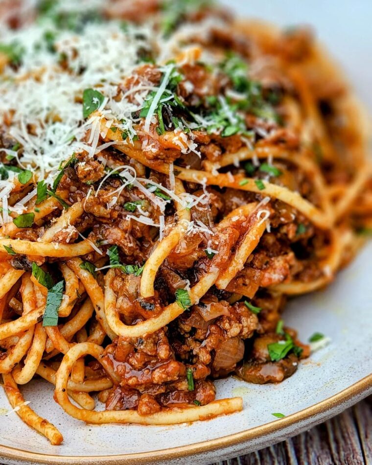Beef & Mushroom Spaghetti