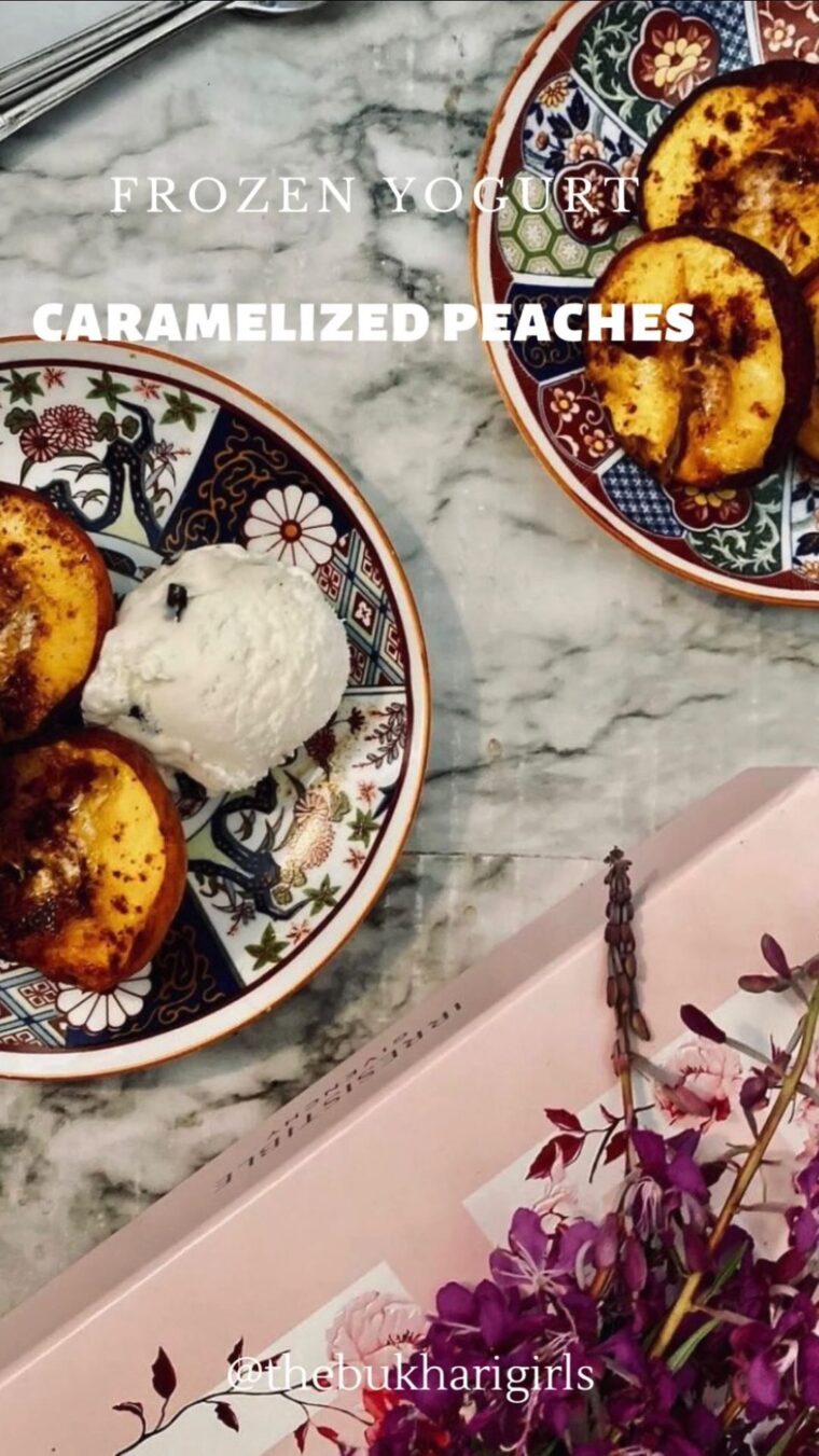 Caramelized Peaches With Frozen Yogurt