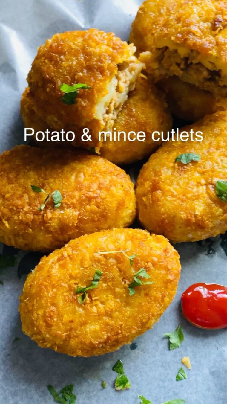 Crunchiest Chicken Mince Stuffed Potato Cutlets