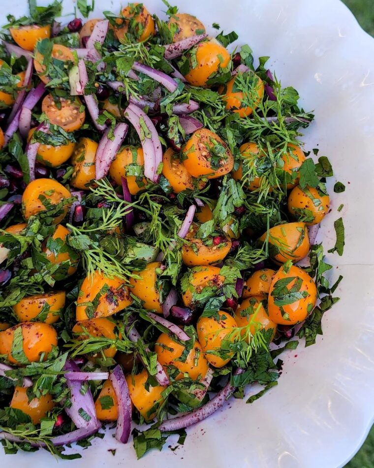 Gold Tomatoes & Pomegranate Salad