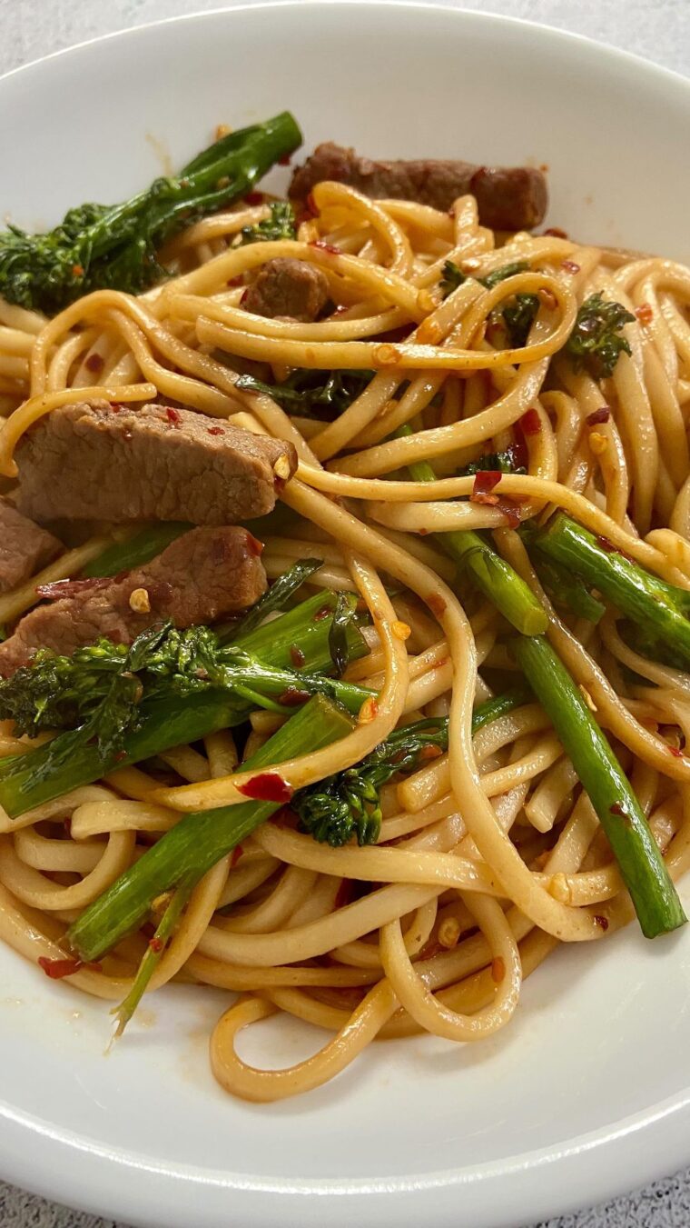 Lamb And Broccolini Stir Fried Noodles