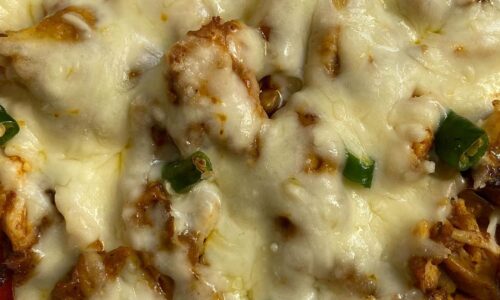 Leftover Chicken Curry Pizza