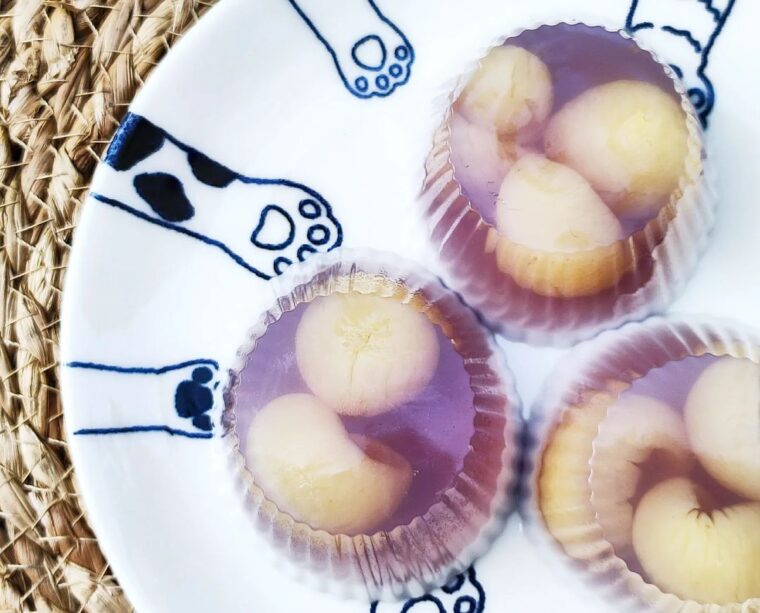 Blue Pea Longan & Coconut Agar Jelly