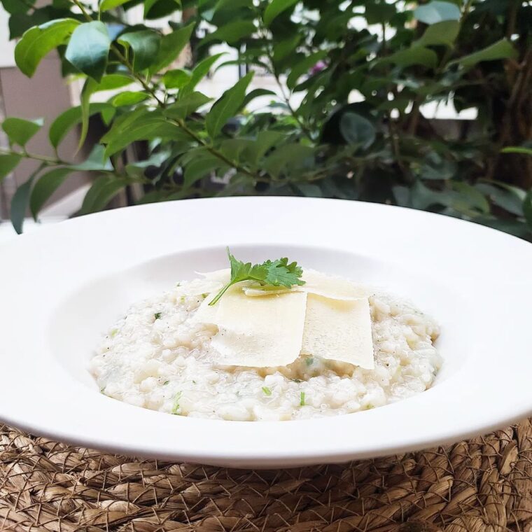 Cheesy Garlic Cilantro Risotto