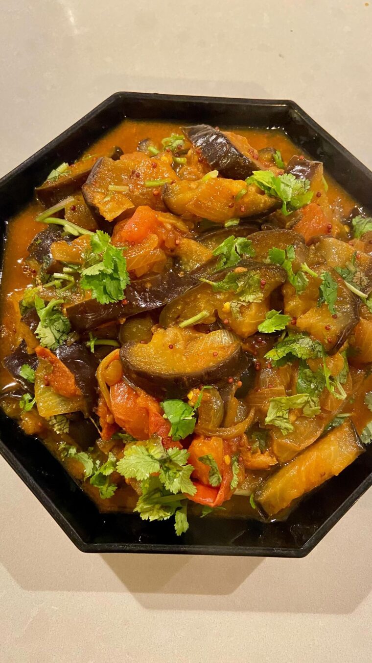 Easy Eggplant Prawn Curry