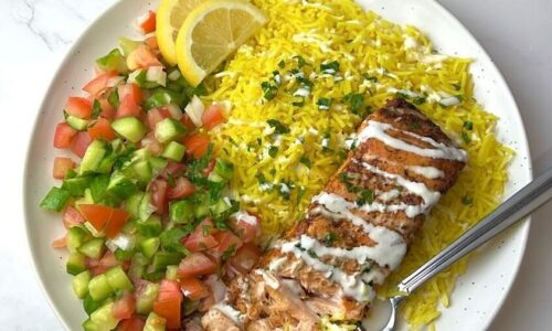 Salmon With Yellow Rice