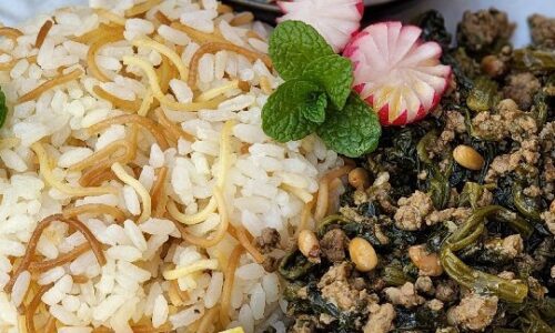 Spinach Stew Served With Some Rice - Food Recipes dari Spinach