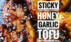 Sticky Honey Garlic Tofu⁣