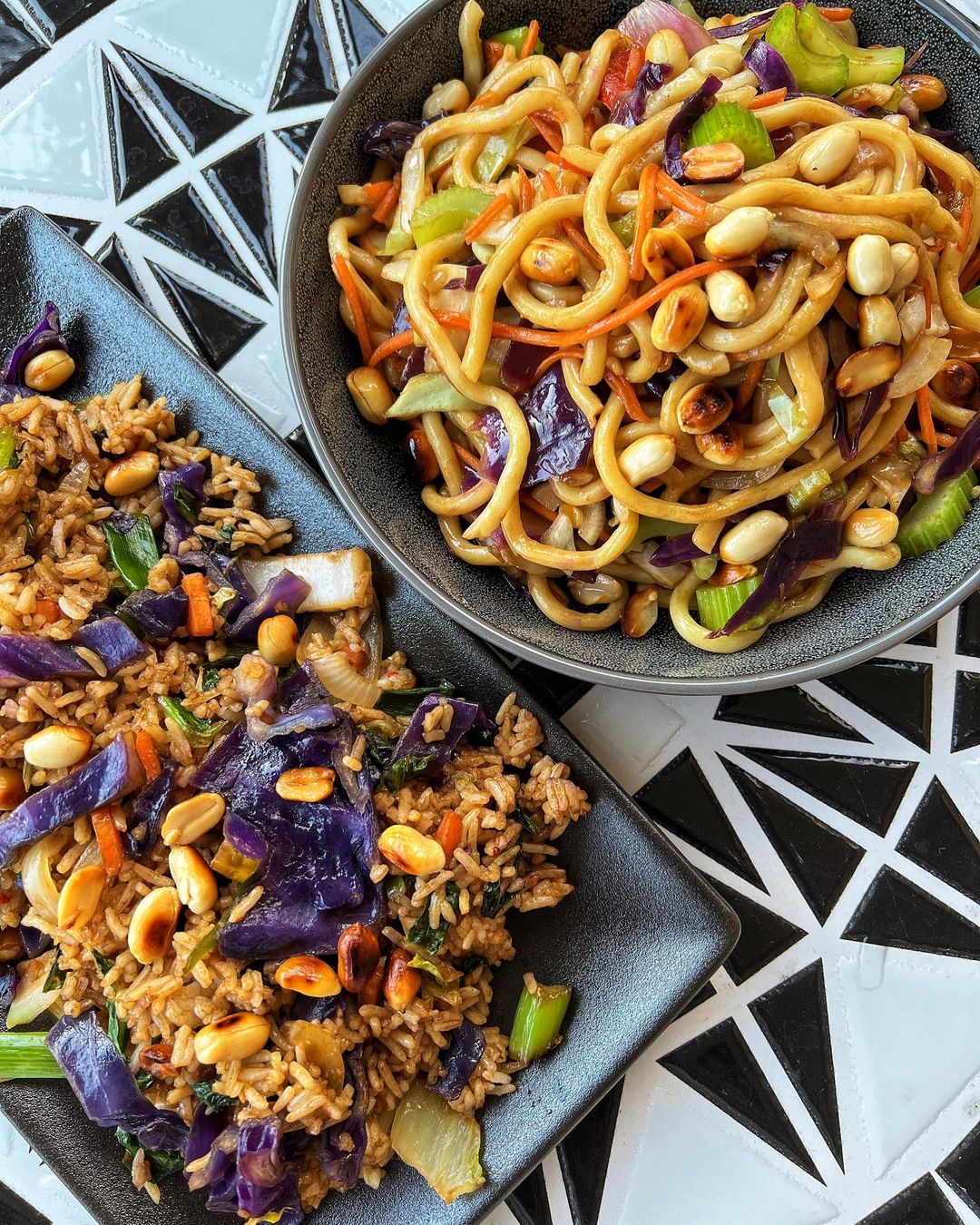 Vegetable Hokkien Noodle Stir Fry & Vegetable Fried Rice from