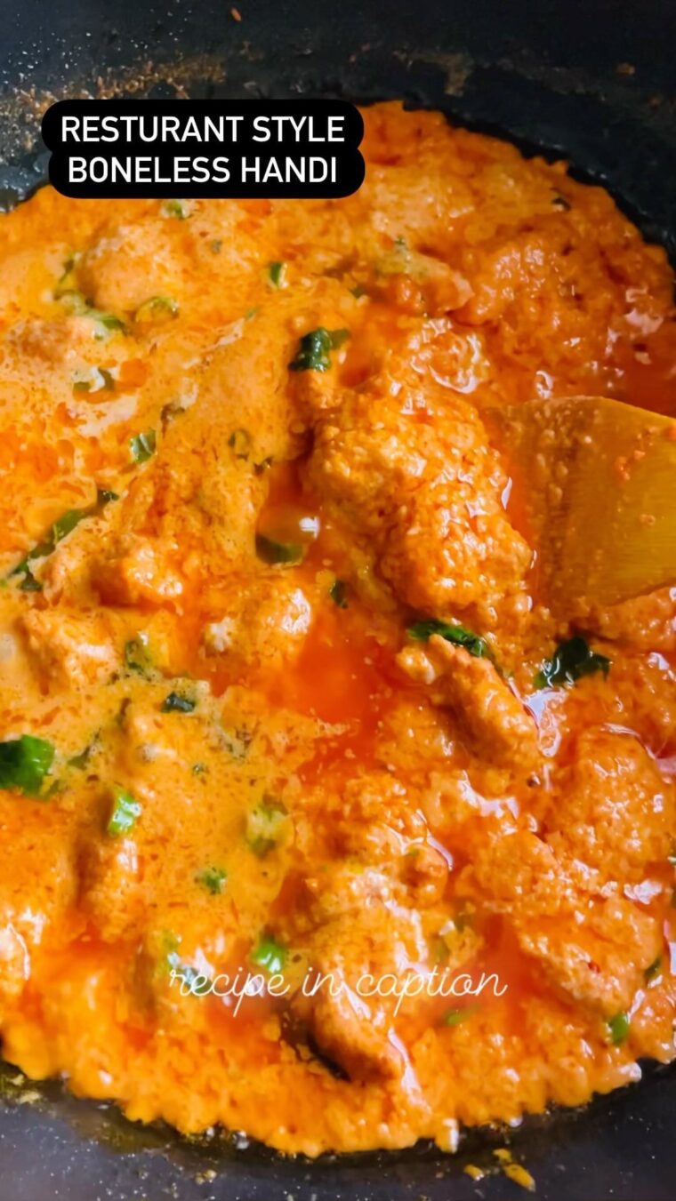 Boneless Chicken Malai Handi