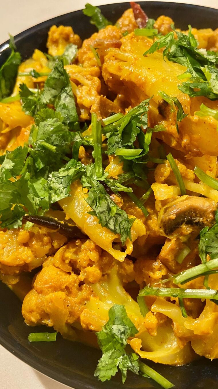 Creamy Mushroom And Cauliflower Curry