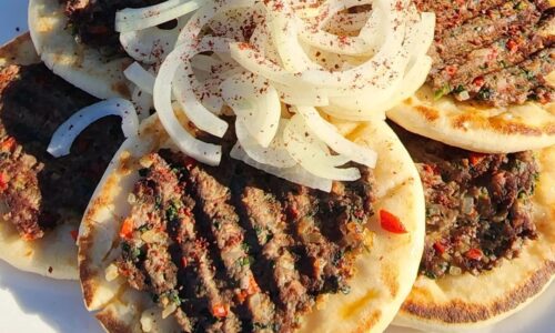 Home Made Kefta On Pita Bread