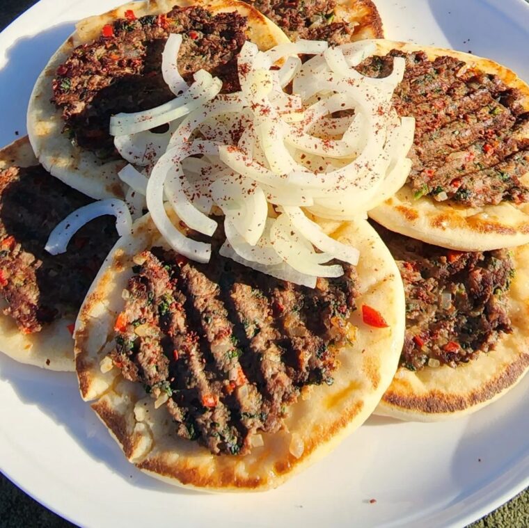 Home Made Kefta On Pita Bread