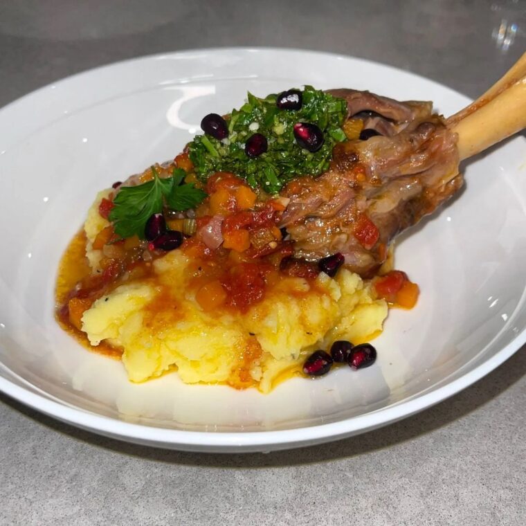 Slow Cooked Lamb Shanks With Lemony Gremolata