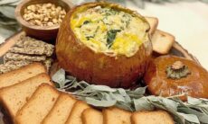 Swiss Cheese And Spinach Stuffed Pumpkin Dip