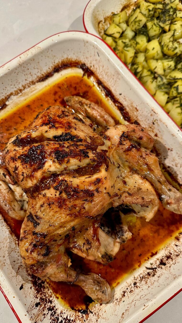 Garlic And Thyme Butter Roast Chicken