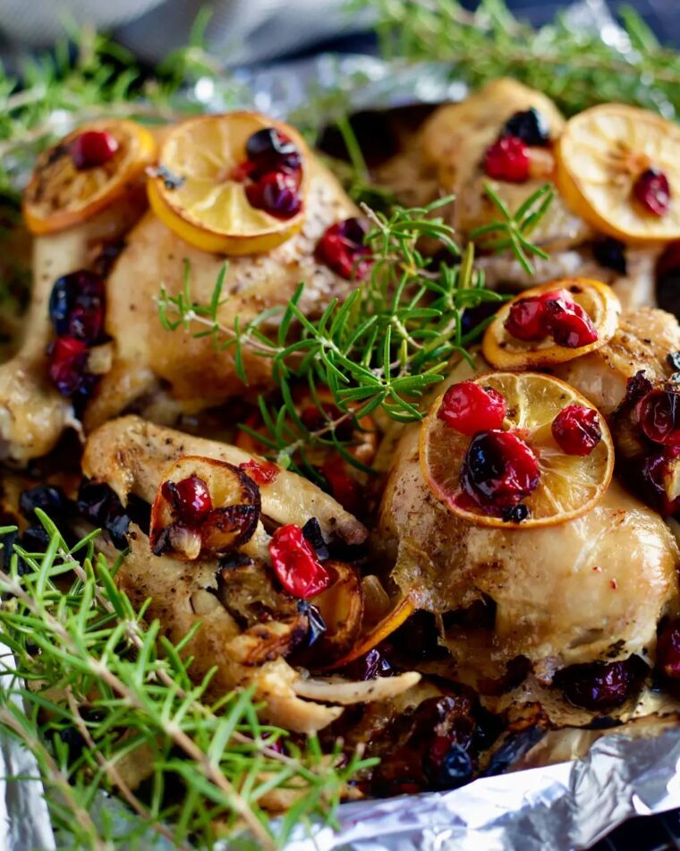 Baked Cranberry Chicken With Rosemary