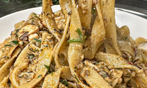 Creamy Chicken Mushroom Tagliatelle