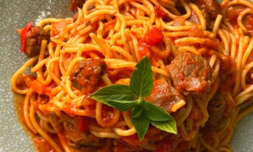 Meat Pieces Spaghetti