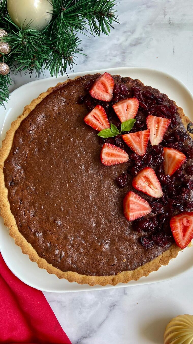 Cranberry Chocolate Ganache Tart