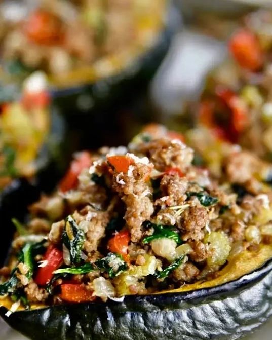 Sausage-stuffed Acorn Squash