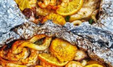 Seafood In Foil Cooked In Airfriyer