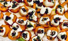 Sweet Potato Rounds Topped With Torn Burrata