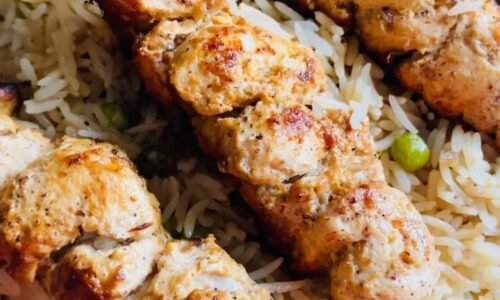 Creamy Malai Chicken Skewers On Stove Top