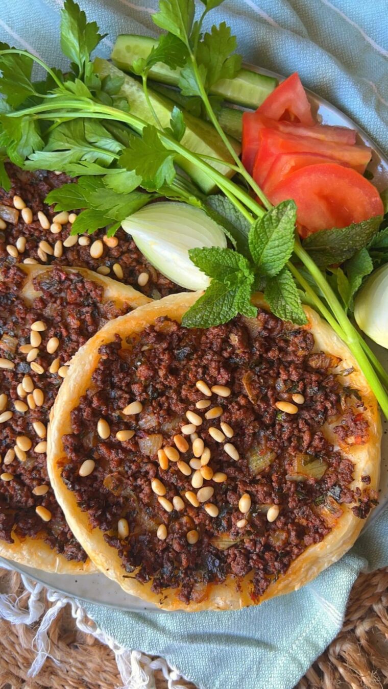 Lahmi Bi Ajeen On Roti Pastry