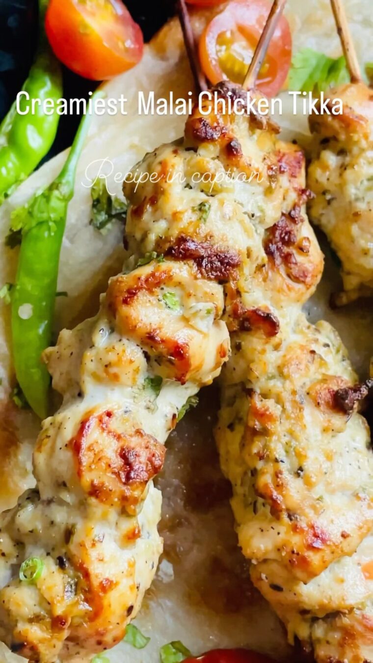 Malai Chicken Tikka Skewers