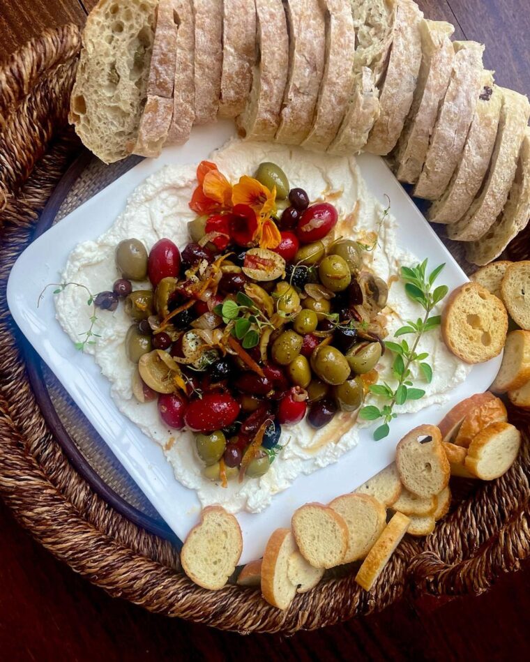 Pan Roasted Olives With Fresh Herbs