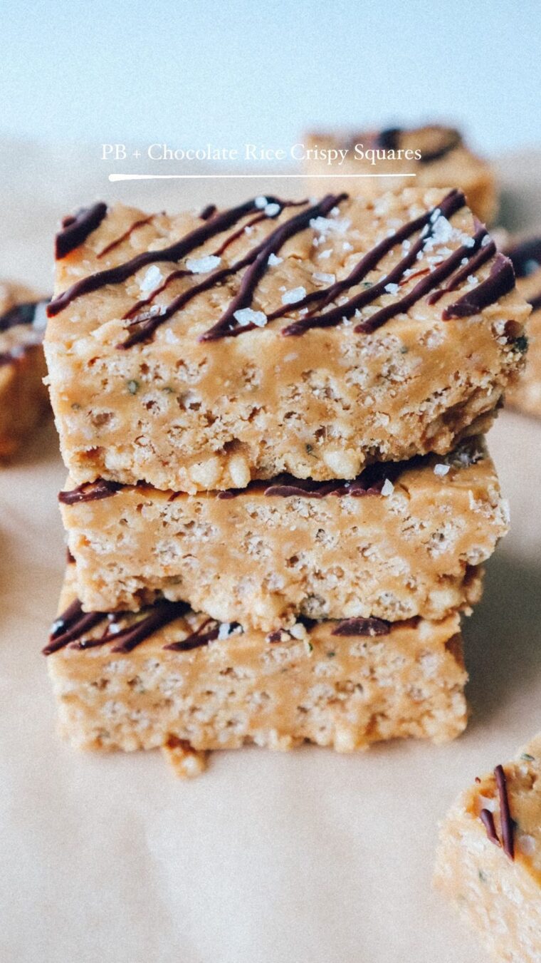 Peanut Butter Chocolate Rice Crispy Squares