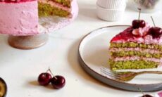 Cherry Cream Pistachio Cake