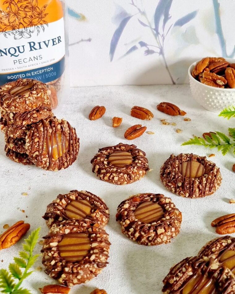 Pecan Caramel Thumbprint Cookies