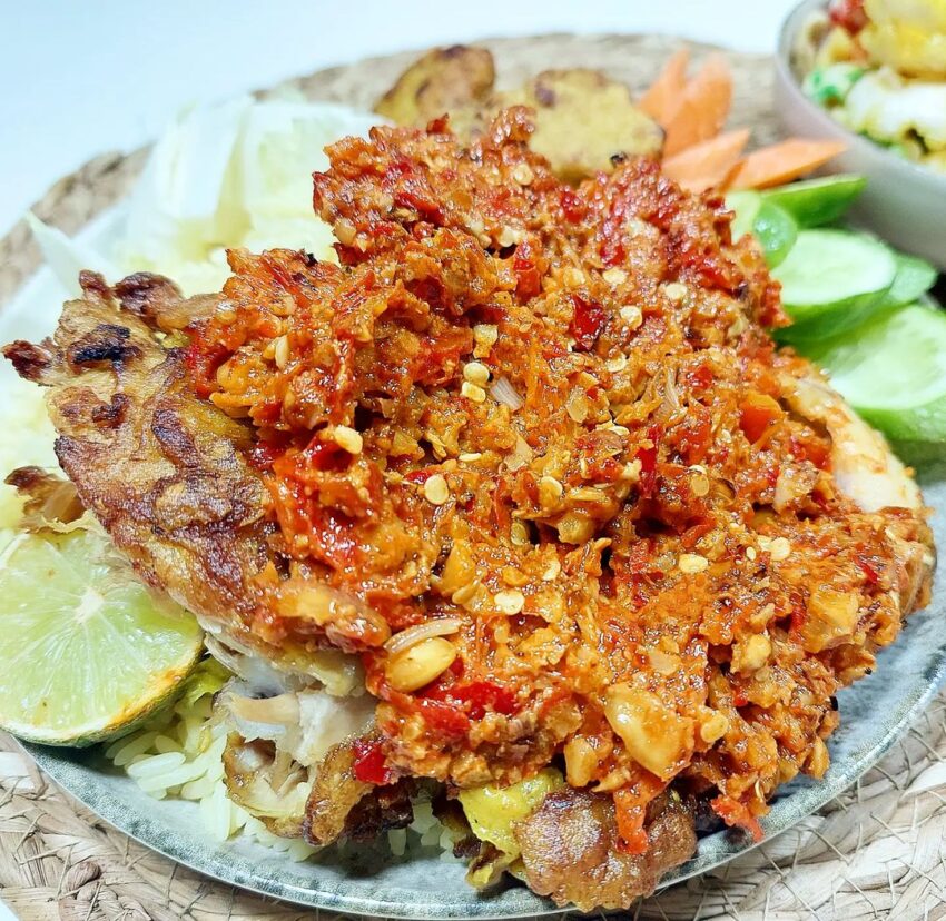 Ayam Geprek Indonesian Smashed Crispy Sambal Chicken From