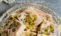 Instant Milk Barfi With Rose And Pistachios