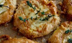 Mini Peach Brie Tarts