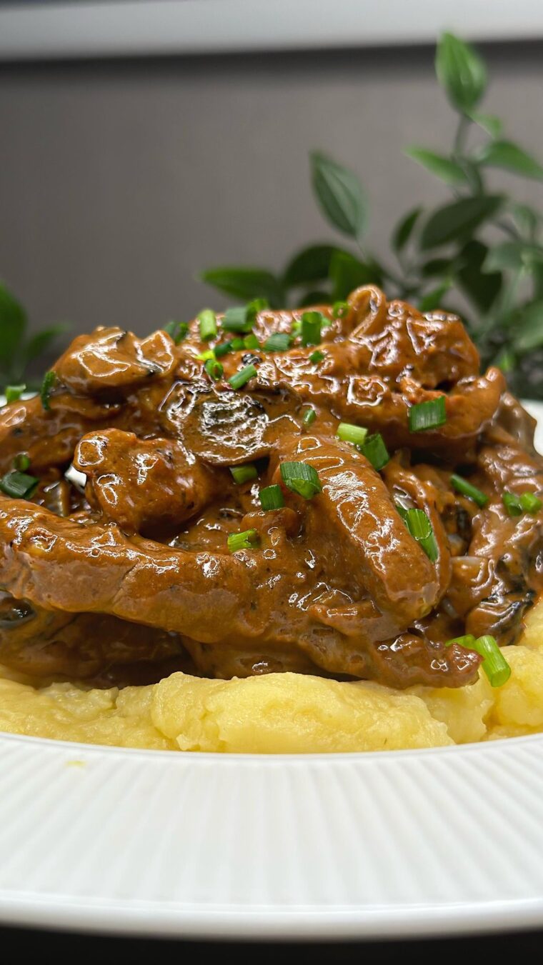 Beef Stroganoff With Buttery Mash